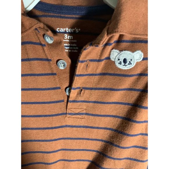 Carter's Bundle 2 Brown/Blue Long Sleeve & Pants 3 Months - Picture 6 of 7